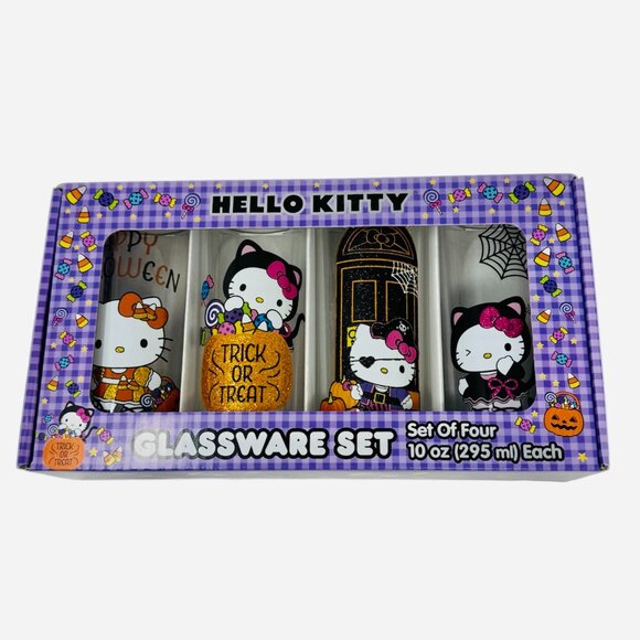 Hello Kitty® and Friends Sanrio® Halloween Theme Set of 4 Glassware Set NWT - Picture 1 of 6